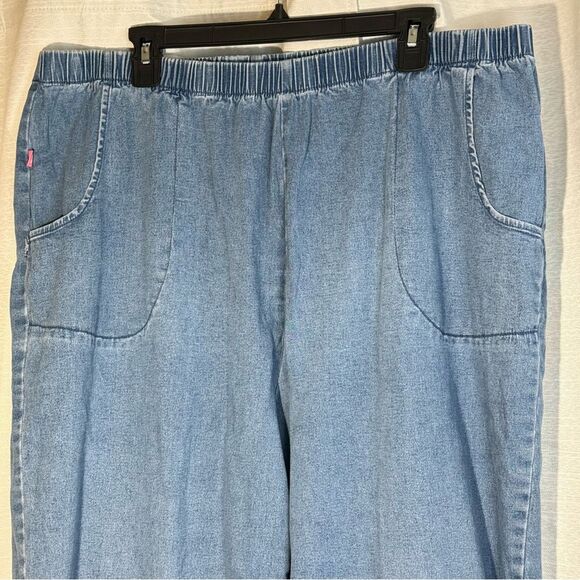 Woman Within Light Blue Denim with elastic waistband size 18/20 - Picture 2 of 6